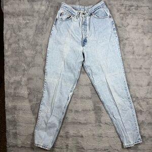 Chic Blue High Rise Tapered Jeans Vintage Look